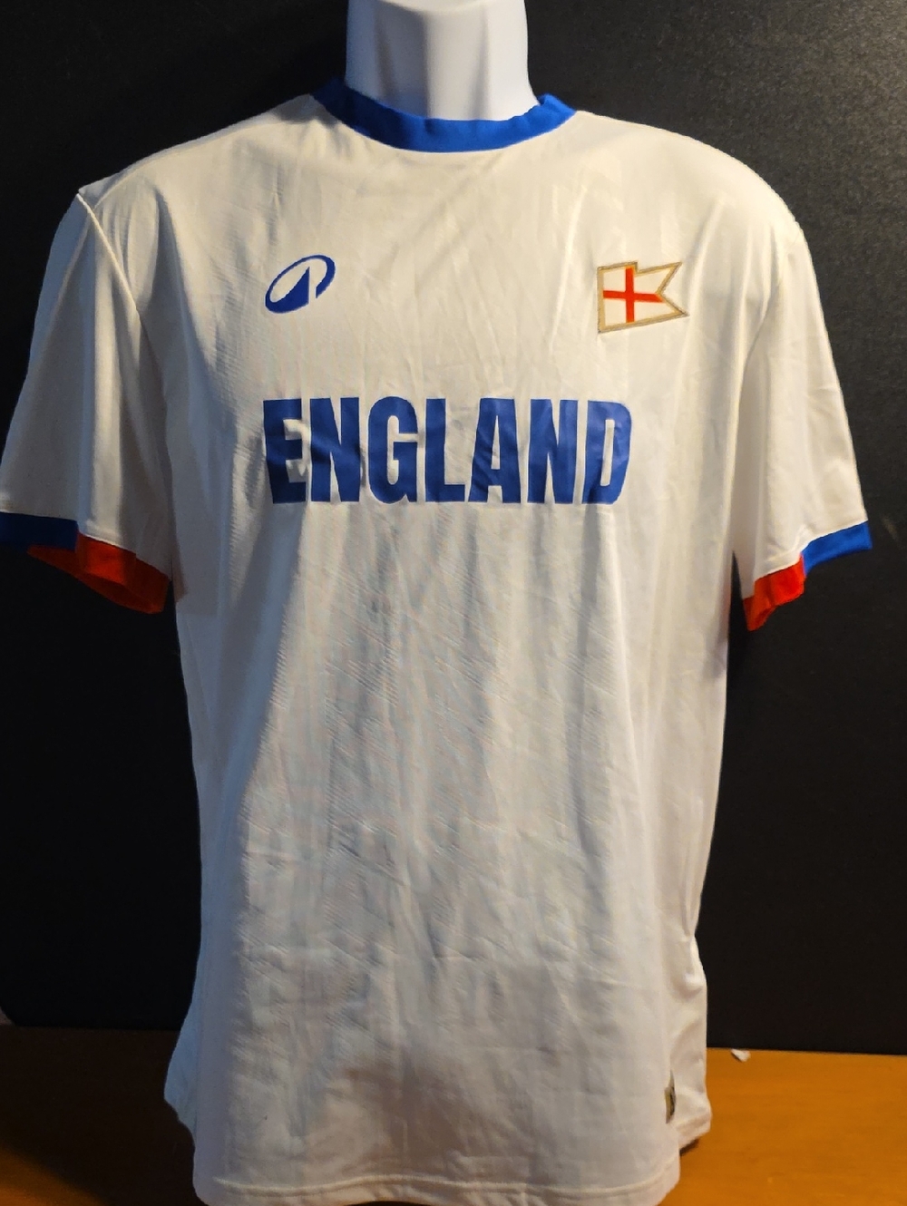 England White Team Jersey with Blue Lettering